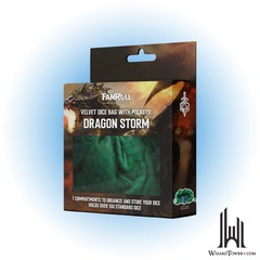 VELVET DICE BAG COMPARTMENT DRAGON STORM GREEN